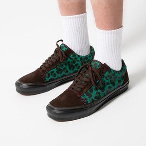 VANS X Stray  Rats Green Leopard Old Skool Sneakers Brown